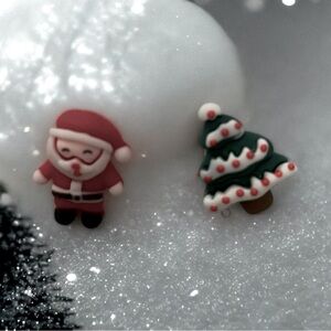 Santa and Christmas tree earrings